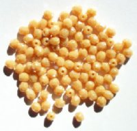 100 4mm Faceted Opaque Beige Lustre Firepolish Beads